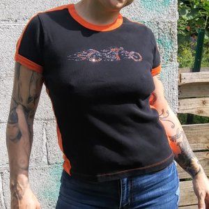 vintage biker baby tee (harley davidson)